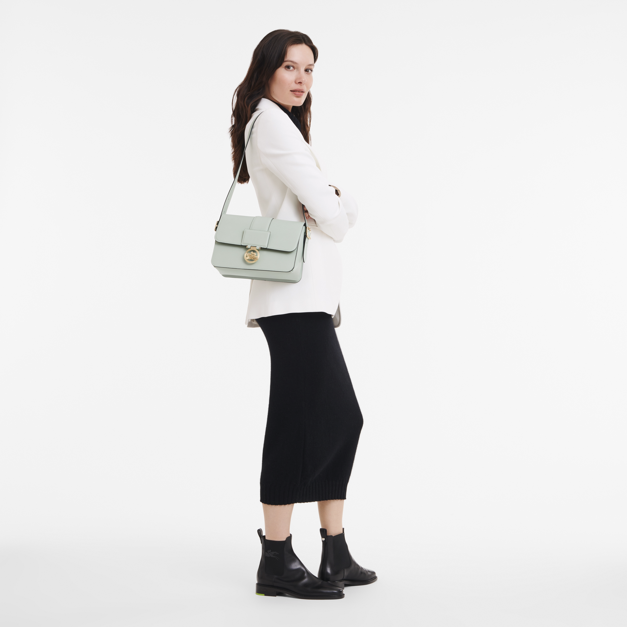 Box-Trot Crossbody bag M, Green-gray