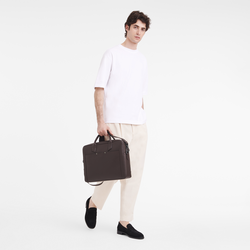 Briefcase , Mocha - Leather