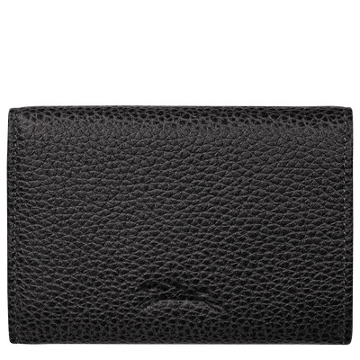 Le Foulonné Compact wallet , Black - Leather