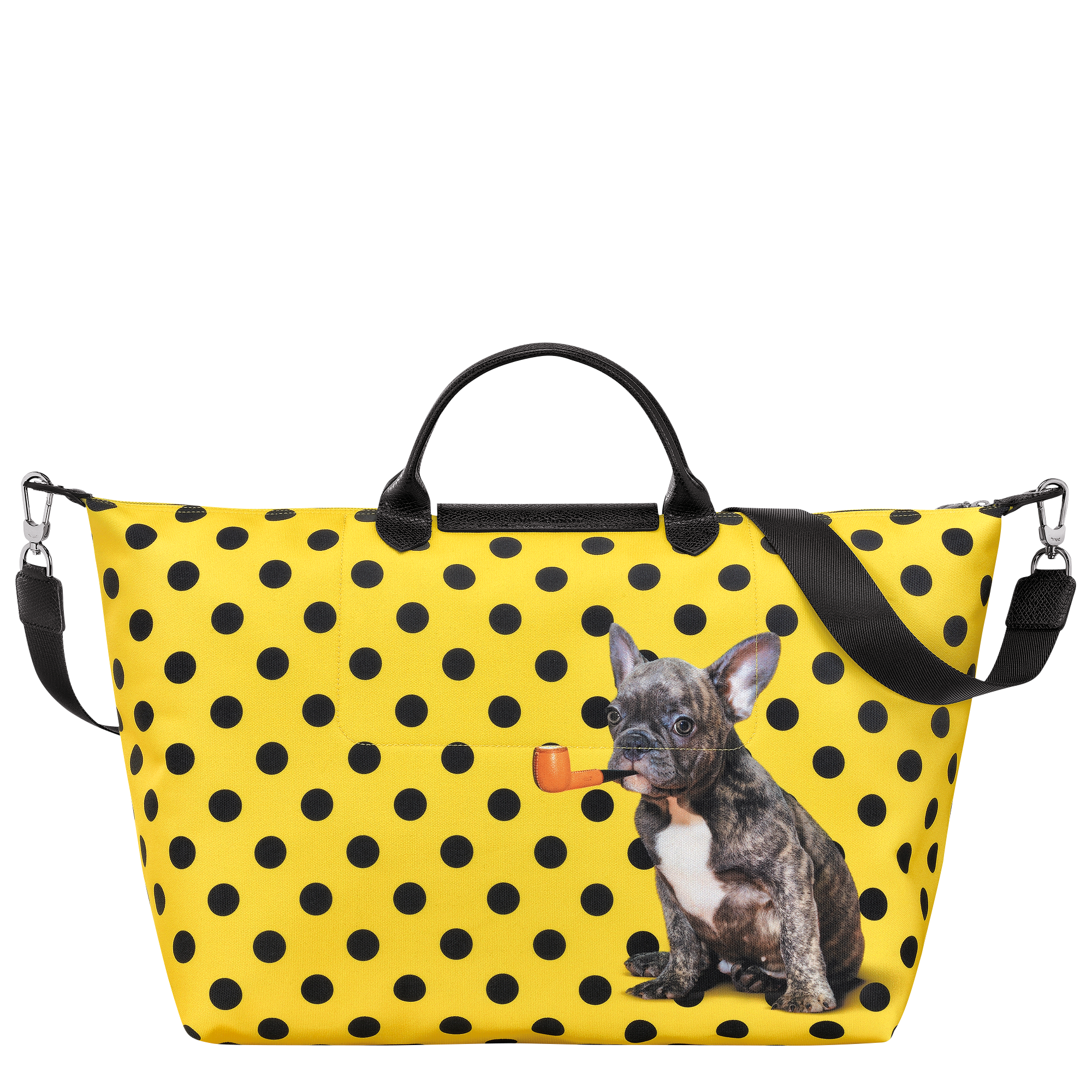 Longchamp x ToiletPaper 旅行袋 S, 黃色