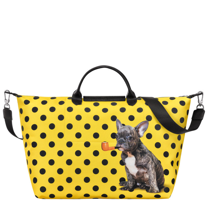 Longchamp x ToiletPaper 旅行袋 S , 黃色 - 帆布  - 查看 4 5