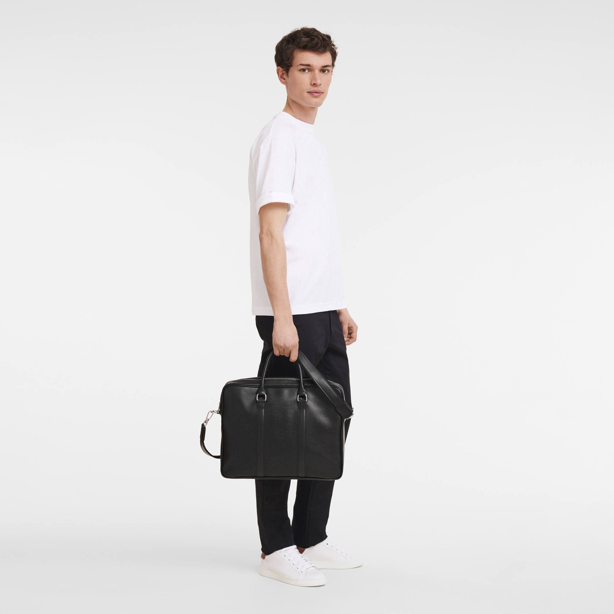 Le Foulonné Briefcase M, Black