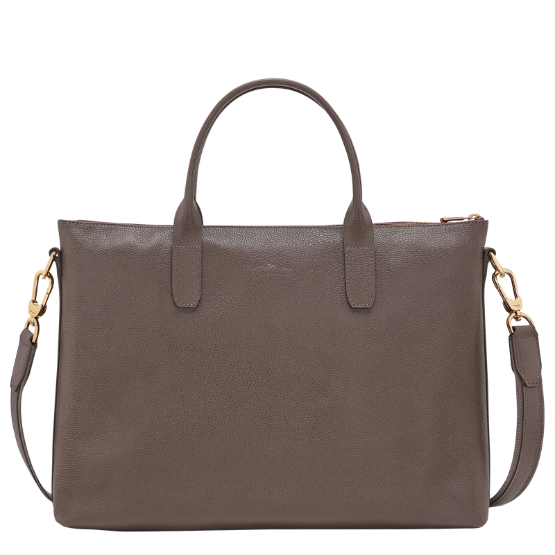 Le Foulonné S Briefcase , Taupe - Leather  - View 4 of  5
