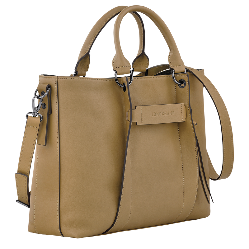 Longchamp 3D L Handbag , Tobacco - Leather  - View 3 of 4
