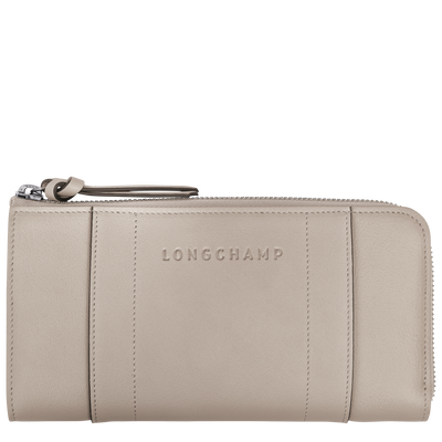Longchamp 3D Portemonnee met rits rondom, Klei