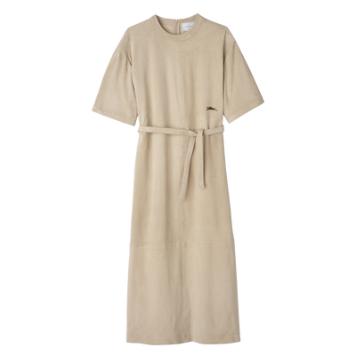 null Abito lungo in pelle,  Beige