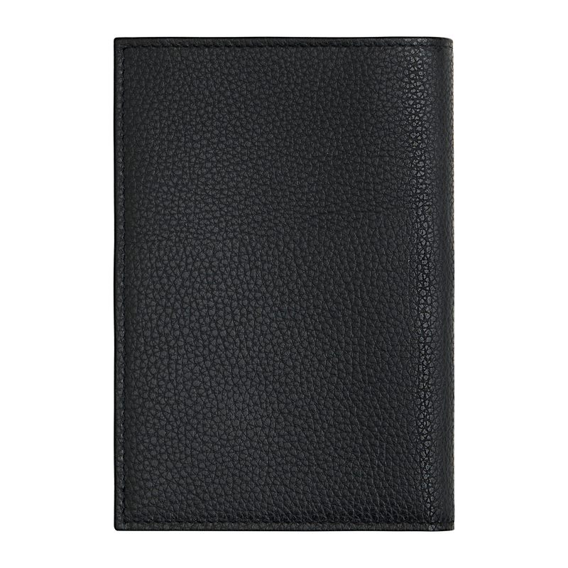 Le Foulonn&eacute; Passport cover , Black - Leather  - View 3 of 4