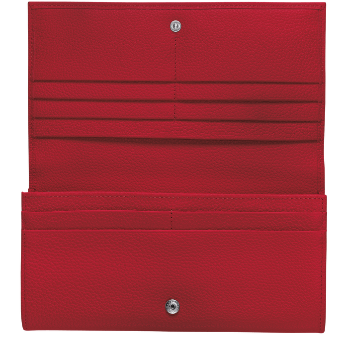 Portefeuille long à rabat Le Foulonné Rouge (L3146021545) | Longchamp FR Portefeuille long à rabat Le Foulonné Rouge (L3146021545) | Longchamp FR