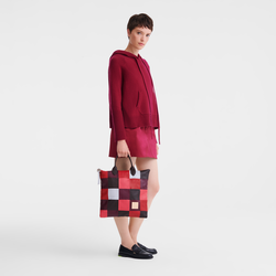 Re-Play L Handbag , Eggplant - Leather
