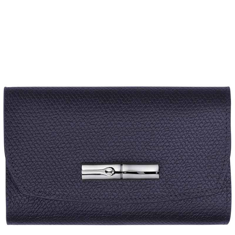 Brieftasche im Kompaktformat Le Roseau , Leder - Heidelbeere  - Ansicht 1 von 2