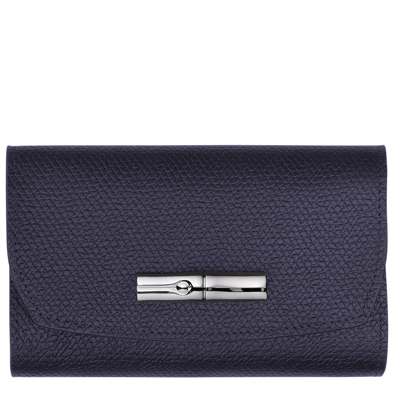 Brieftasche im Kompaktformat Roseau , Leder - Heidelbeere  - Ansicht 1 von 2