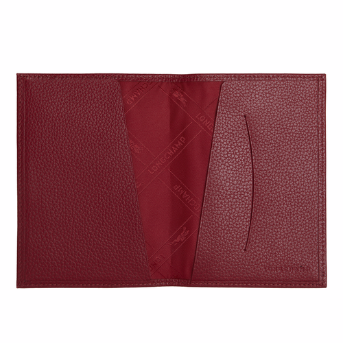 Le Foulonné Passport cover Red - Leather (L3416021US548) | Longchamp US