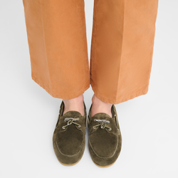 Longboat Loafer , Olive - Leather