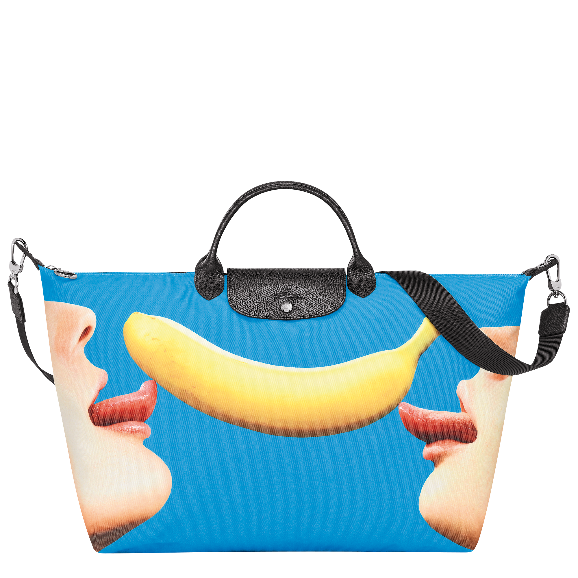 Longchamp x ToiletPaper Reisetasche S, Blau