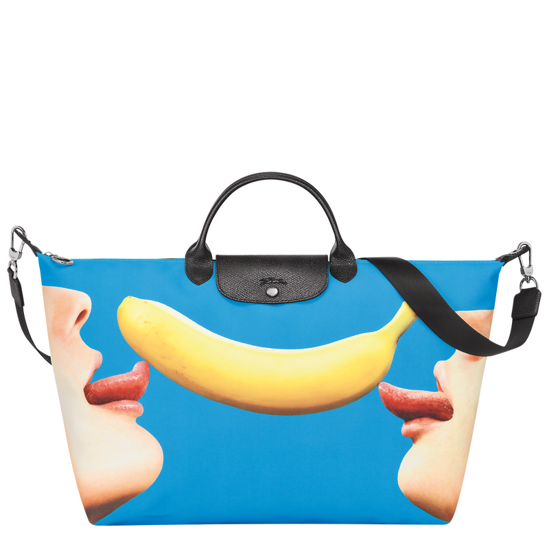 Reisetasche S Longchamp x ToiletPaper , Canvas - Blau  - Ansicht 1 von 5