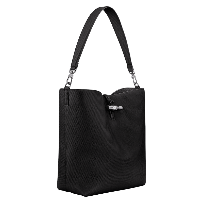 Sac port&eacute; &eacute;paule M Le Roseau , Cuir - Noir  - Vue 3 de 6