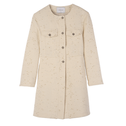 Coat , Ivory - Tweed