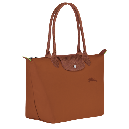 Sac cabas M Le Pliage Green , Toile recyclée - Cognac - Vue 3 de 7