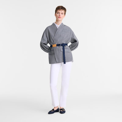 Jacket , Navy - Jacquard stripes