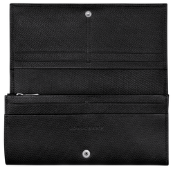 Le Roseau Flap wallet , Black - Leather
