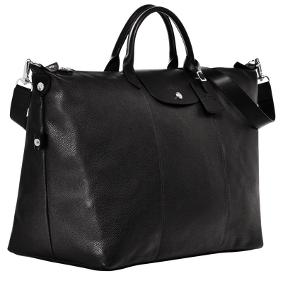 Le Foulonné M Travel bag Black - Leather | Longchamp US