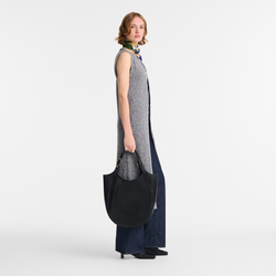 Le Foulonn&eacute; XL Tote bag , Black - Leather