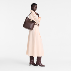 Le Smart Shoulder bag , Mocha - Leather