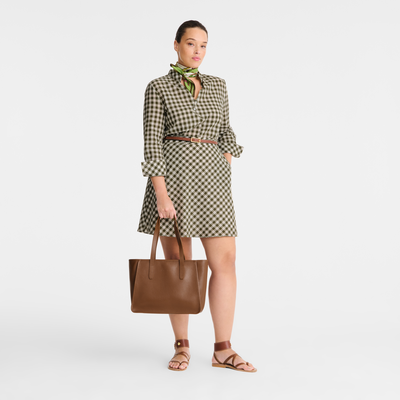 Sac cabas L Le Foulonné , Cuir - Caramel