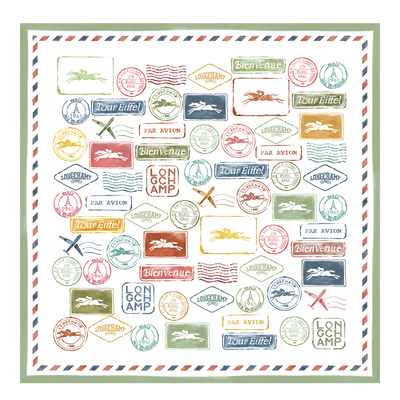 Evasions Longchamp Silk scarf 50 , Lichen - Silk