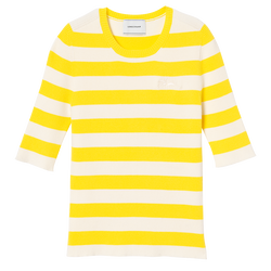 Spring/Summer 2023 Collection Knitted t-shirt, Lemon/Ecru