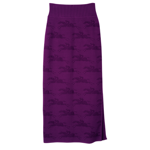 Jupe midi , Maille - Violette - Vue 1 de 3