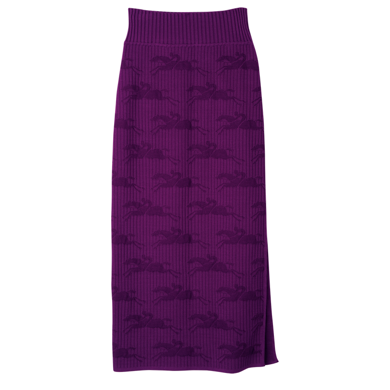 Jupe midi , Maille - Violette  - Vue 1 de 3