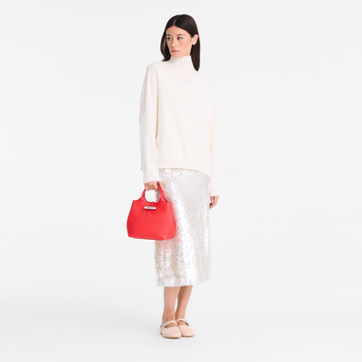 Le Roseau S Handbag , Vermilion - Leather