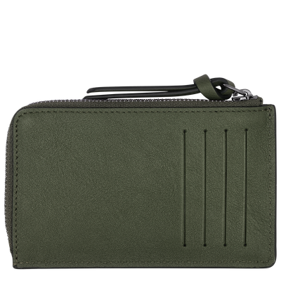Longchamp 3D Card holder , Khaki - Leather