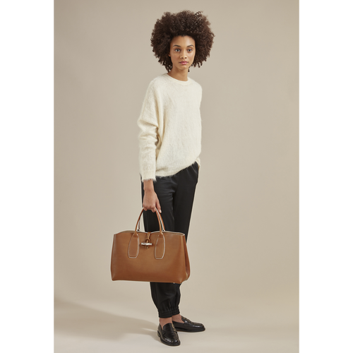 Top handle bag L, Cognac View 2 of Top handle bag L, Cognac, hi-res