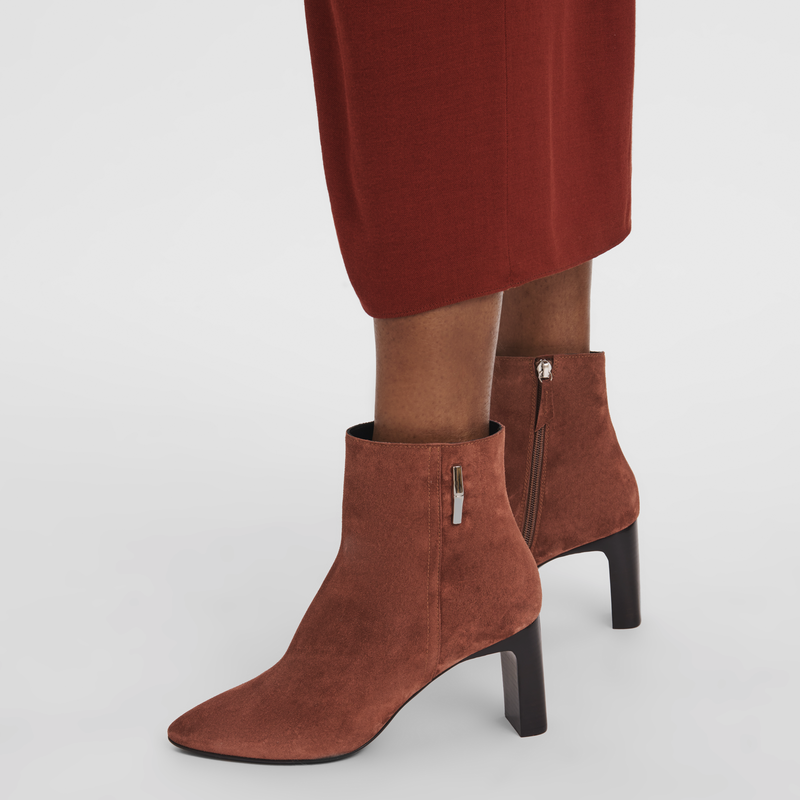 Boots talon Roseau Cuir Acajou 70305SF4204360 Longchamp LU