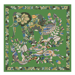 For&ecirc;t Longchamp Silk scarf 50 , Matcha - Silk