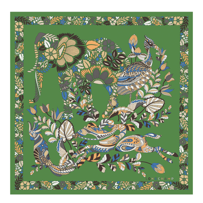 For&ecirc;t Longchamp 絲質圍巾 50 , - 真絲