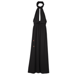 Robe longue , Crêpe - Noir