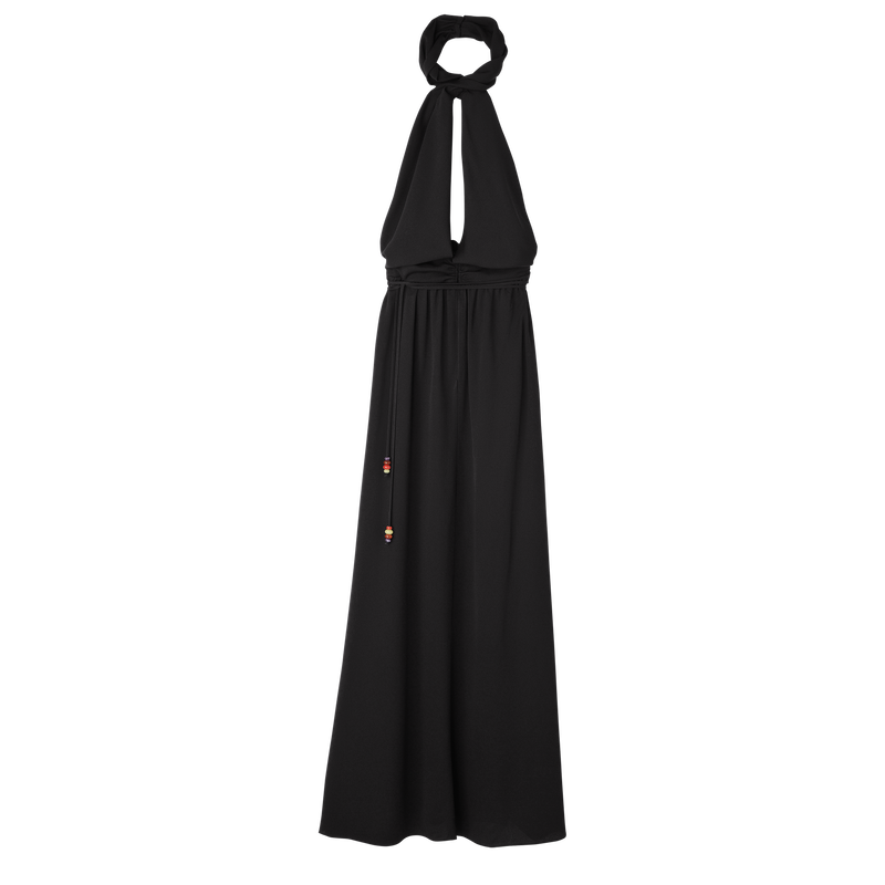 Lange jurk , Zwart - Crêpe  - Weergave 1 van  3