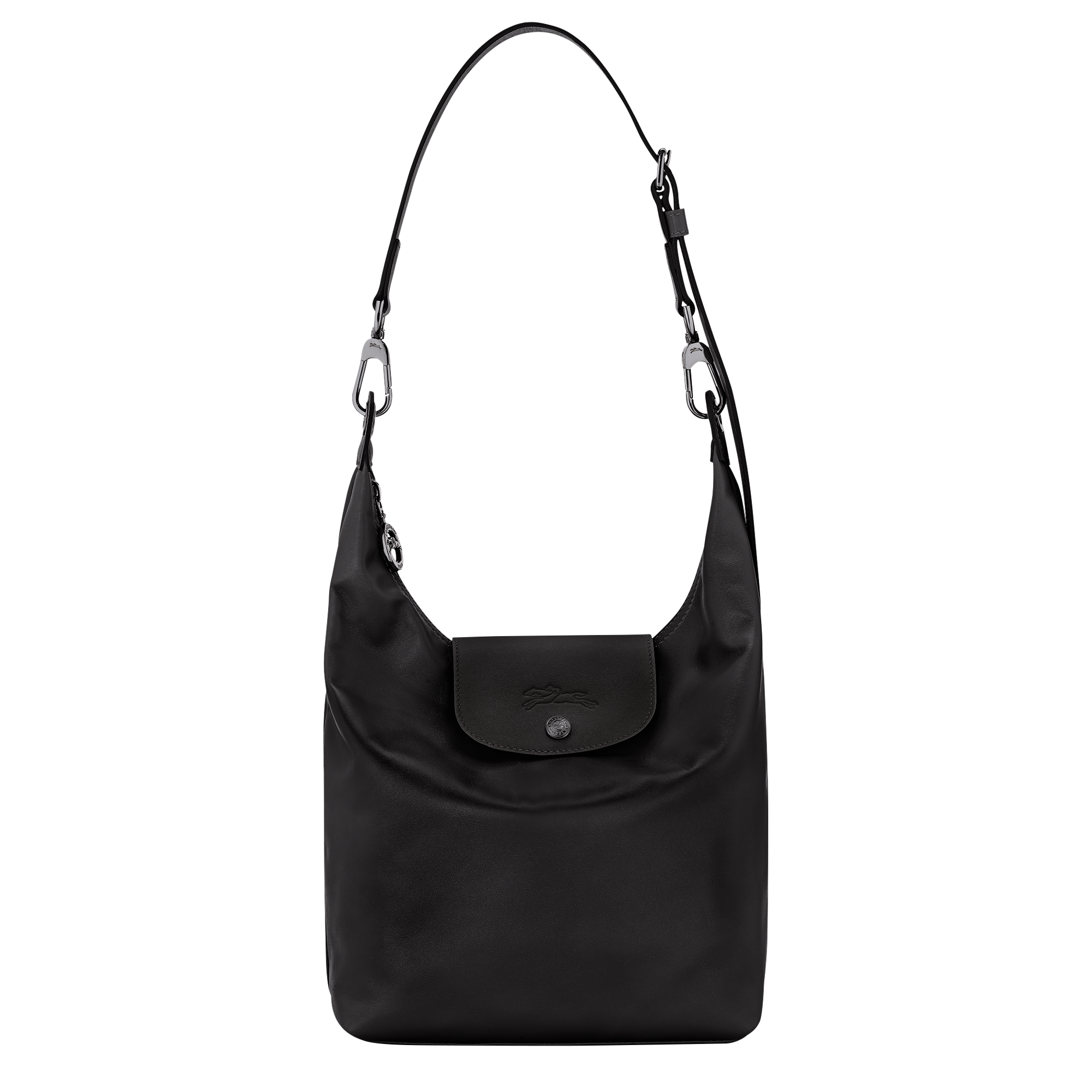 手元あり【Longchamp》LE PLIAGE*001 Black 黒 M 肩掛け Le Pliage Xtra M Shoulder bag Black - Leather | Longchamp US