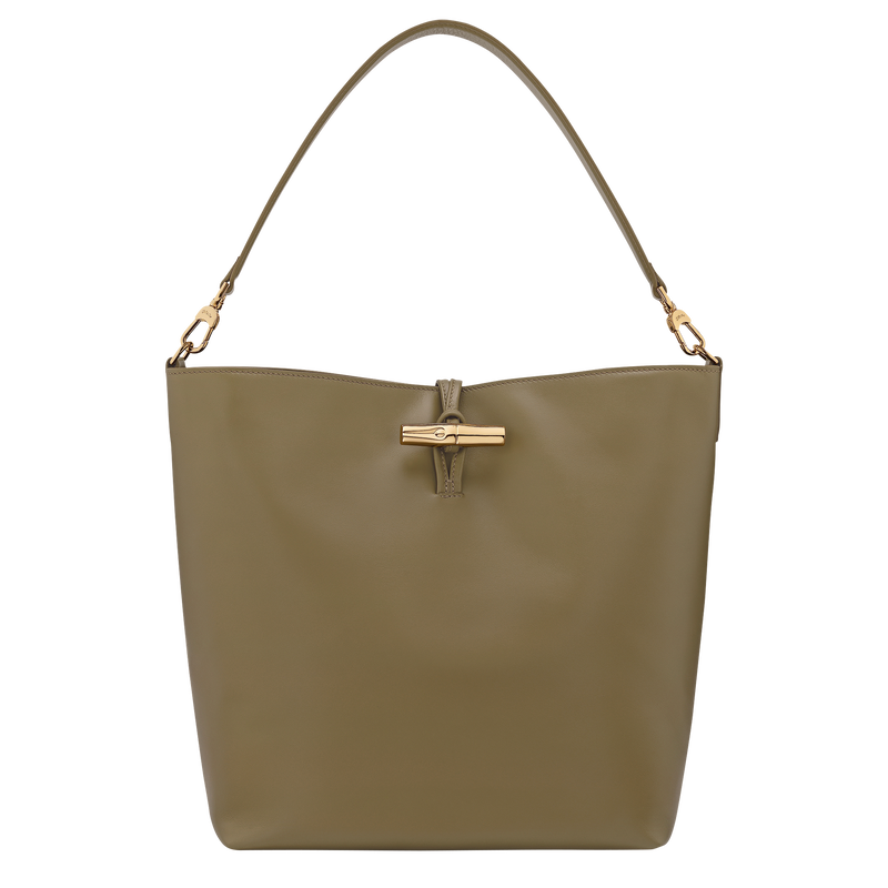 Sac porté épaule M Le Roseau , Cuir - Olive  - Vue 1 de 5