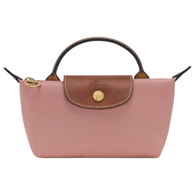 Le Pliage Original 附提把的小袋子 , 粉紅茶色 - 再生帆布