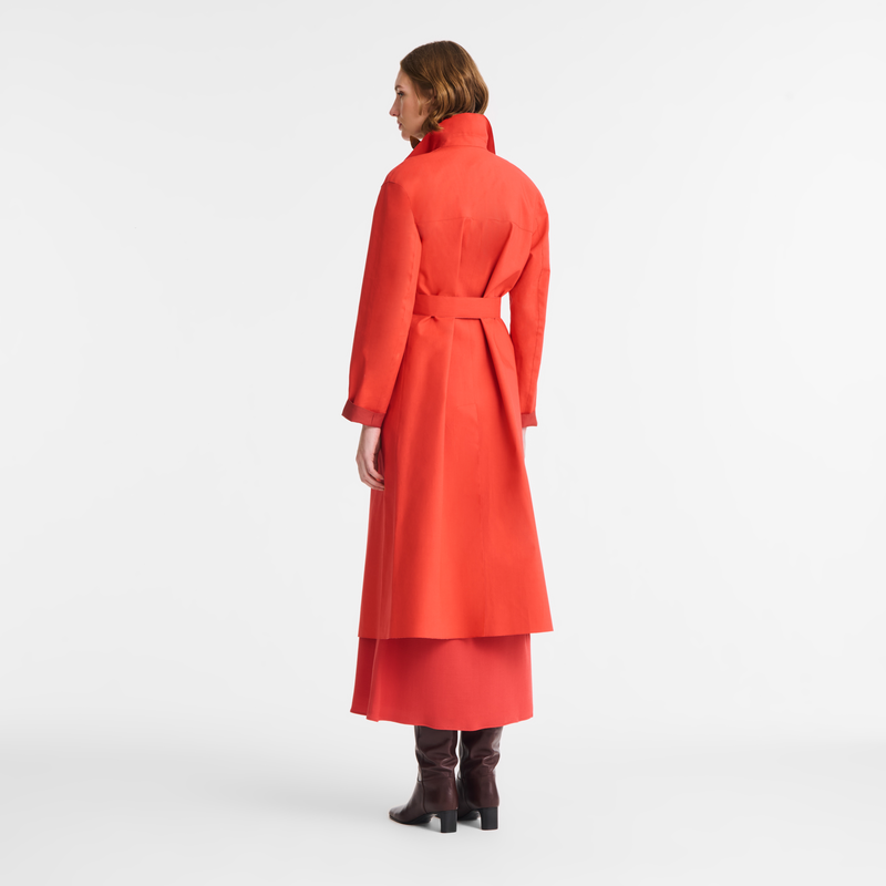 Trenchcoat , Wasserabweisender technischer Canvas - Rot  - Ansicht 3 von 5