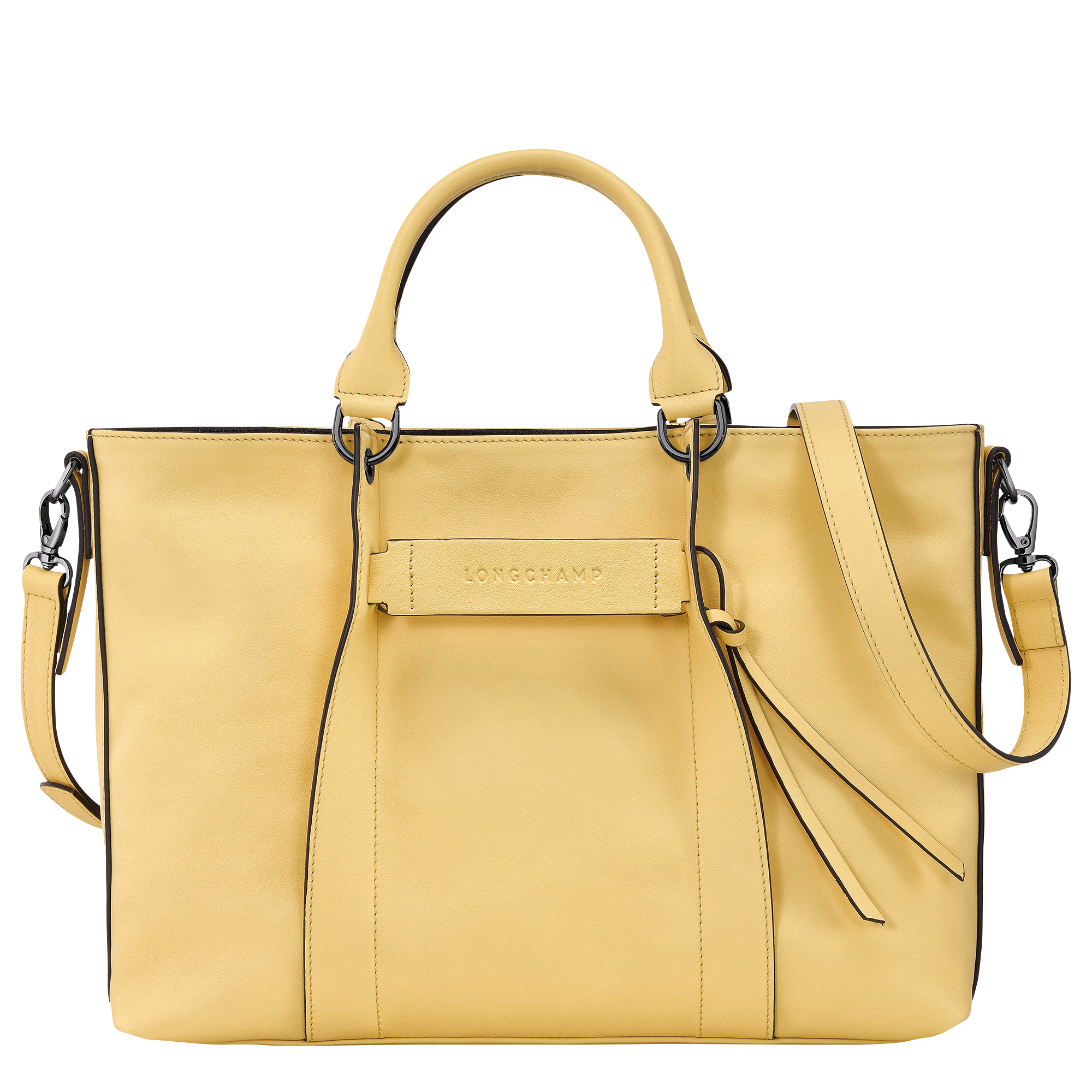 Longchamp 3D 手提包 M, 小麥白