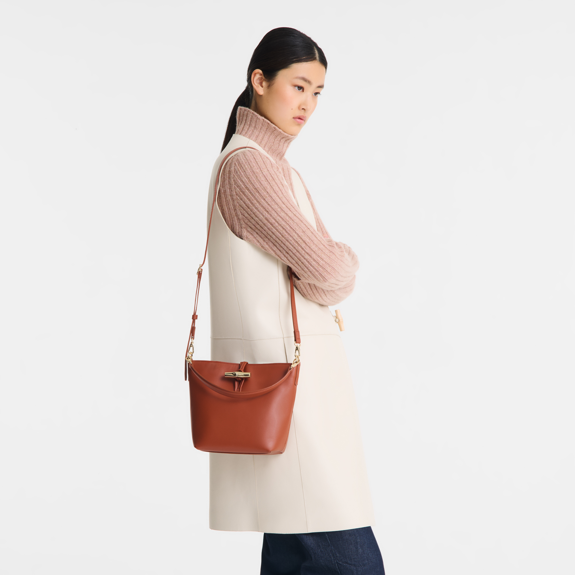 ★関税込み★ Longchamp XS Le Roseau Bag Le Roseau XS Bucket bag Bark - Leather | Longchamp CA