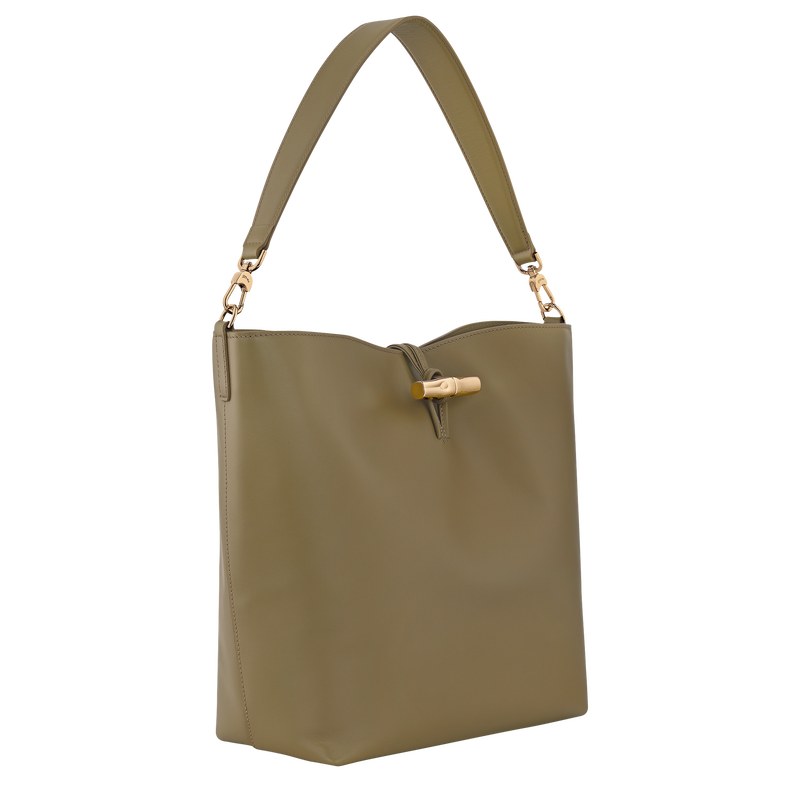 Sac porté épaule M Le Roseau , Cuir - Olive  - Vue 3 de 5