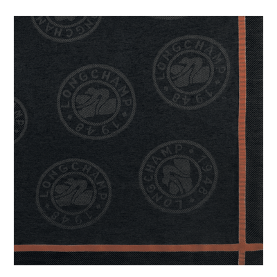 La M&eacute;daille Longchamp Shawl , Black - Cotton blend