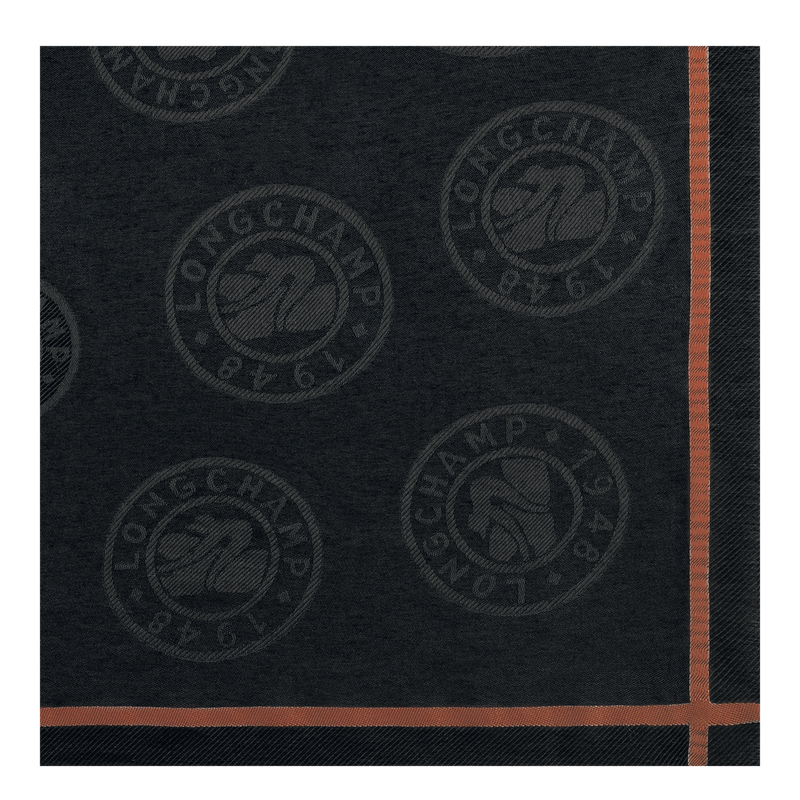 La M&eacute;daille Longchamp Shawl , Black - Cotton blend  - View 2 of 3