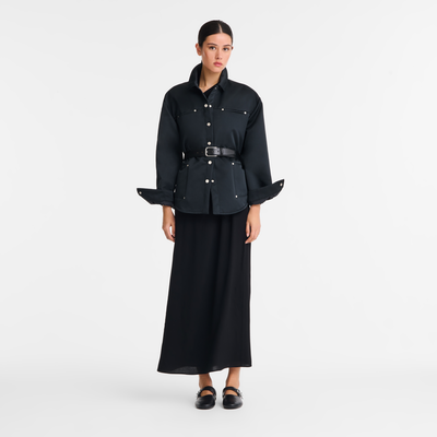 Hemd , Technischer Satin - Schwarz